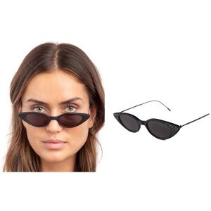 illesteva Marianne Sunglasses Black w/ Silver Swarovski